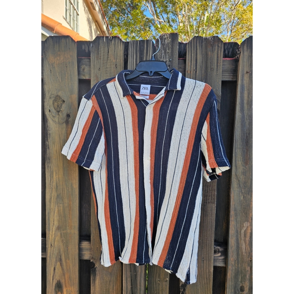 Zara striped knitted button shirt Zara Men's shirt